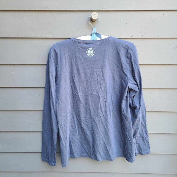 Life is Good "Believe There is Good" Navy Long Sleeve Tee size Medium - Picture 3 of 13